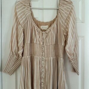 Anthropologie Long Sleeve Sweatheart Midi Dress